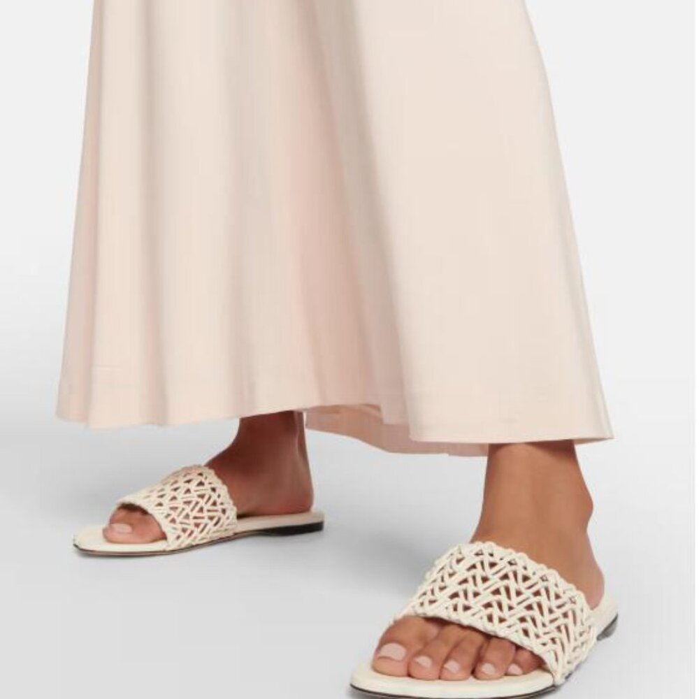 Proenza Schouler Woven Whtie leather Slides, Size 38
